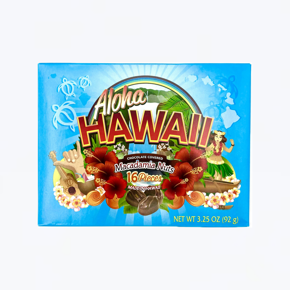 ALOHA HAWAII CHOCOLATE COVERED MACADAMIA NUTS 16 PIECES